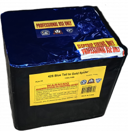 WIZARD 42 SHOT BLUE TAIL TO GOLD SPIDER - CASE 2/1 (Professional Use only)